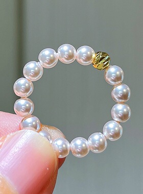 秋冬高品质曼塔玫瑰施家珍珠设计感戒指指环