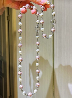 高品冷白香芋紫施家珍珠手链项链套装