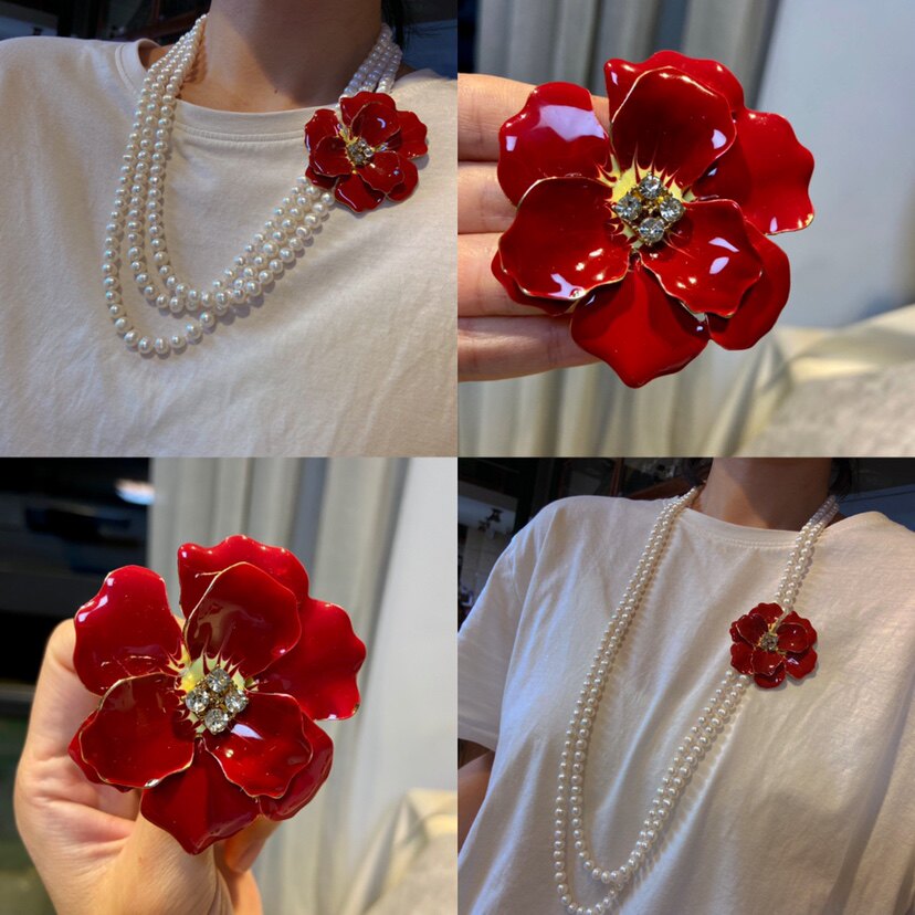 花开富贵红色胸针ins潮个性精致胸花韩版女西服领针