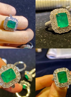 高定玻璃体冰透仿真奢华戒指棉絮