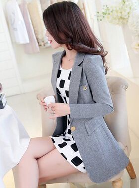 糖果色小西服女长袖潮大码春秋季