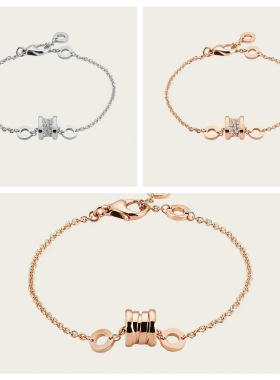 高精工CNC小蛮腰手链弹簧镀18k玫瑰金轻奢镶钻手饰