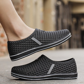 软底车间工作鞋 洞洞鞋 夏防滑厚底耐磨透气外穿包头鞋 潮流男士 新款