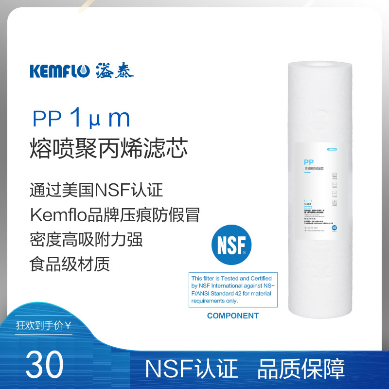 康富乐 溢泰 KEMFLO PP除污滤芯 PS01 一微米PP滤芯