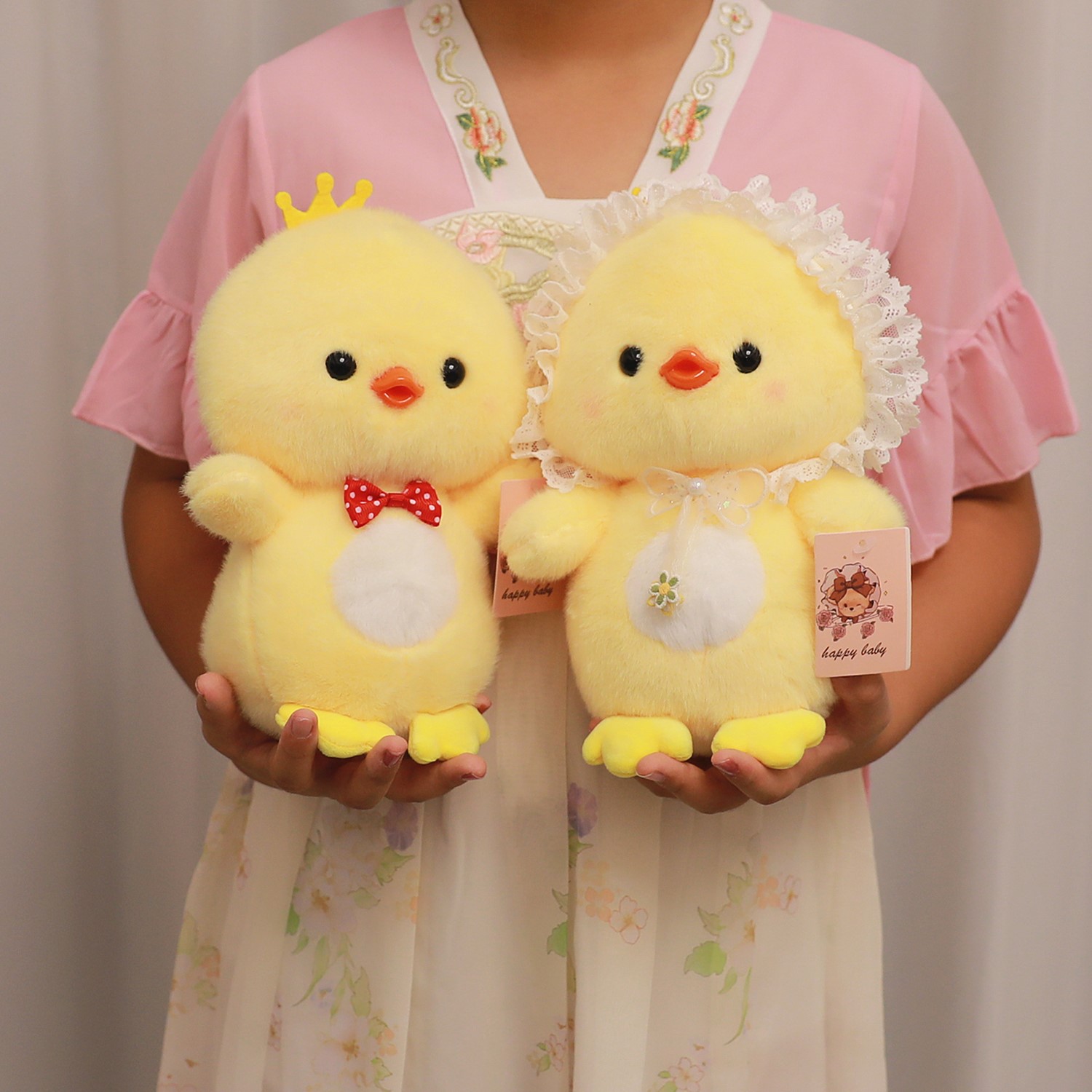 新款皇冠鸭公仔呆萌可爱陪伴鸭小黄鸭毛绒玩具玩偶儿童生日礼物