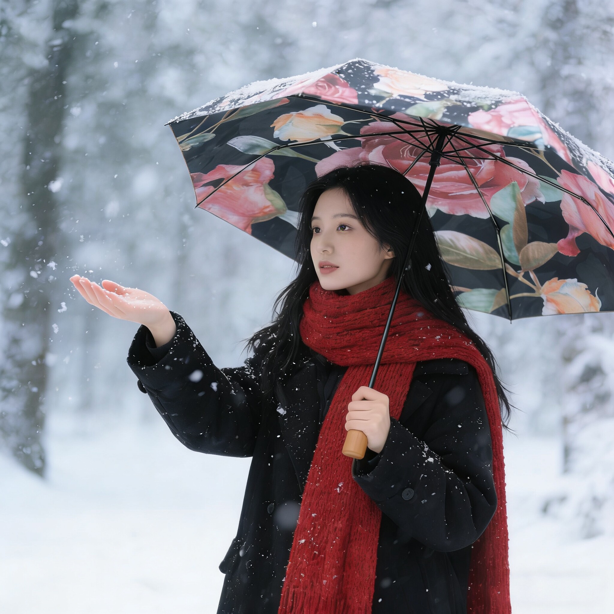 创意双层大花朵晴雨两用伞黑胶防晒太阳伞防紫外线遮阳伞折叠伞女