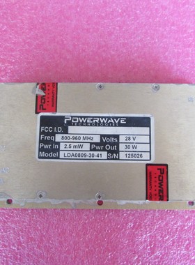POWERWAVE进口30W 28V 0.5-1GHz 36dB SMA射频低噪声高功率放大器