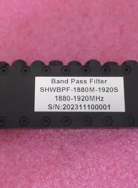 中心频率1900MHz 1880-1920MHz 20W SMA 射频微波同轴带通滤波器