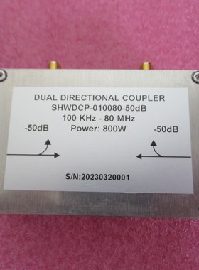 100KHz-80MHz 800W N母-SMA母 50dB 射频微波双定向耦合器