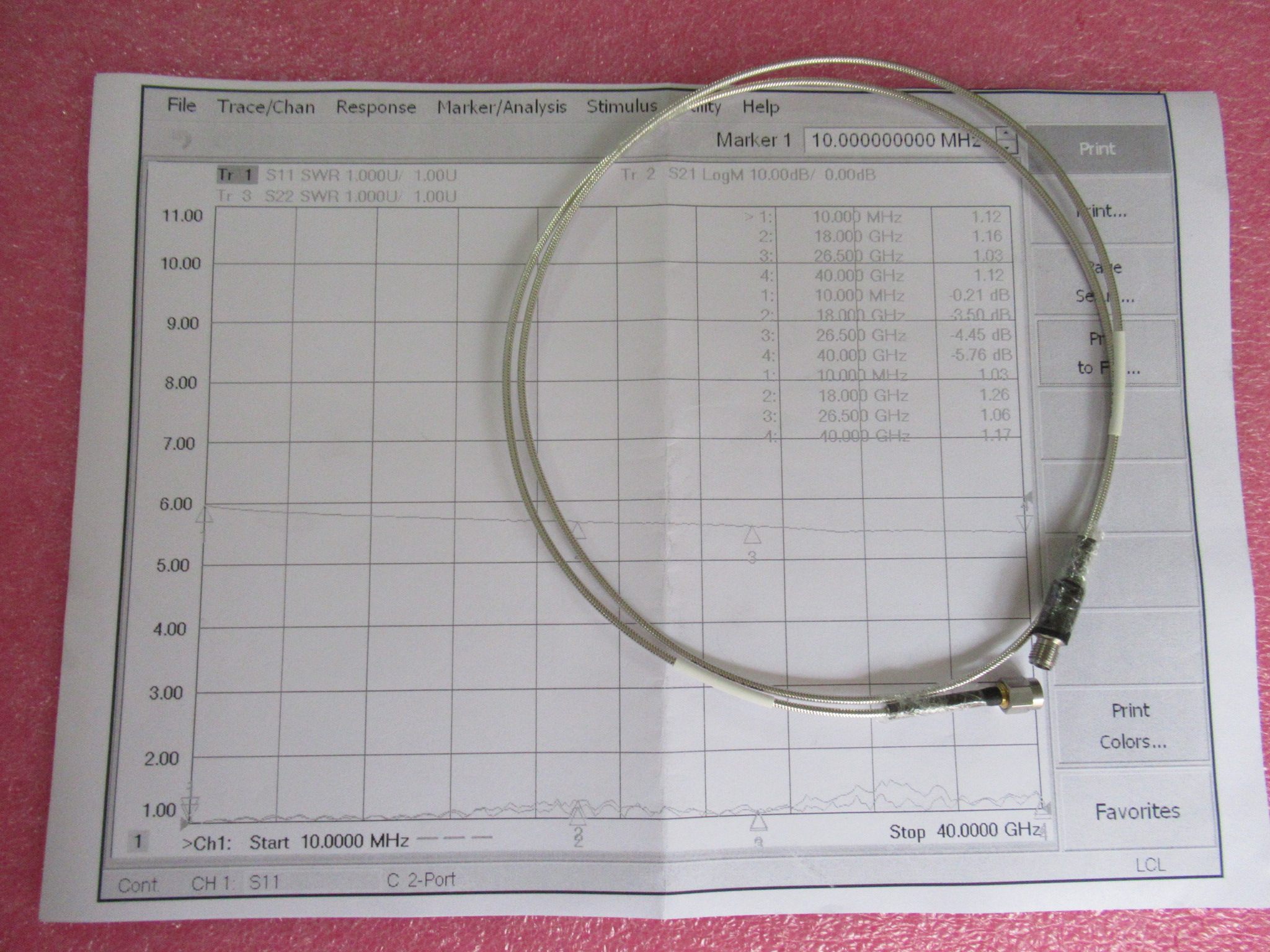 SHWCB-1000-K/K/MF2.92mm-KJ 1m DC-40GHz射频微波同轴半柔电缆