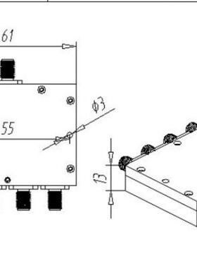 10-1000MHz 5W SMA RF 射频微波同轴 4路 功分器 频率可定做