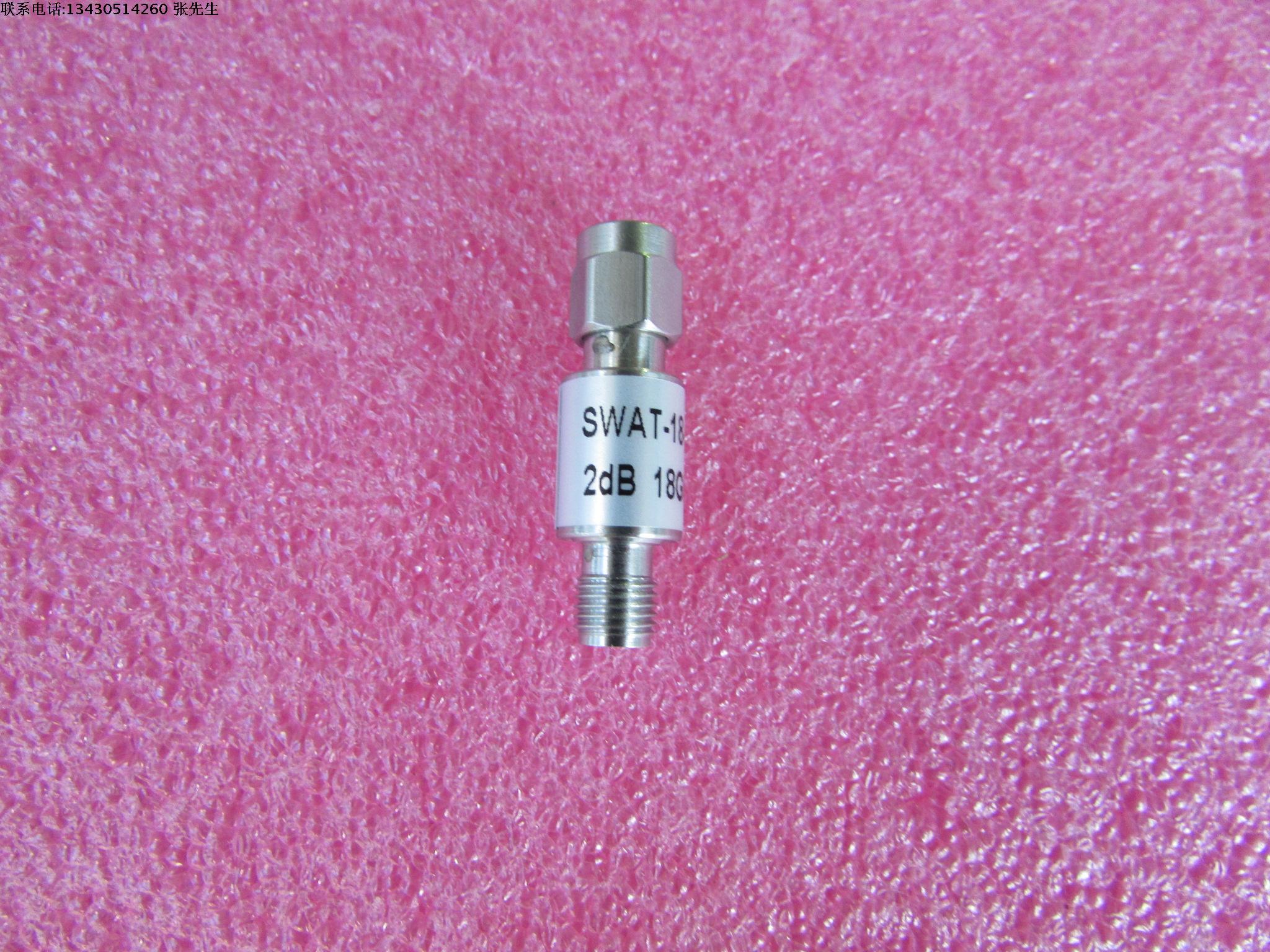 SWAT-18-02 2dB DC-18GHz 2W SMA RF 射频微波同轴固定衰减器 型      号：SWAT-18-02  衰  减  量: 2dB 频      率：DC-18GHz  接       头：SMA公-SMA母 功       率：2W /瓦