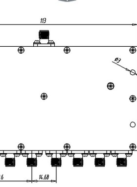 10-1000MHz 5W SMA RF 射频微波同轴 8路 一分八 功分器