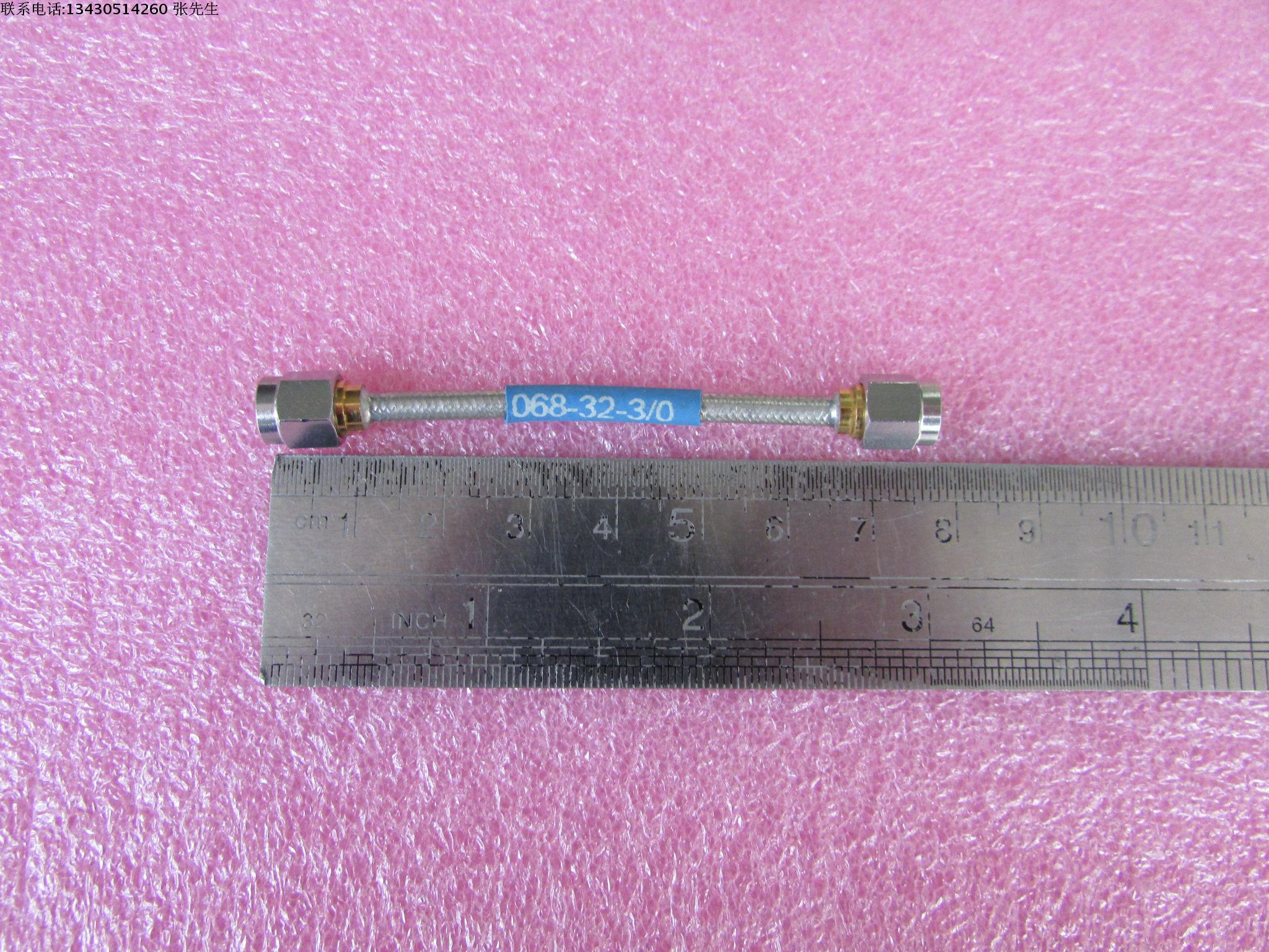 进口 DC-26.5GHz SMA双公 8CM 射频微波同轴电缆跳线 型号：068-32-3/0 频率范围：DC-26.5GHz    接头：SMA公-SMA公 长度：8CM