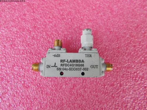 RFDC4G18G06  4-18GHz 6dB SMA  射频微波同轴宽带定向耦合器 质量包好，包能用  可提供详细测试图 频率范围：4-18GHz   耦合度：6dB  接头:SMA 输入功率：20 W