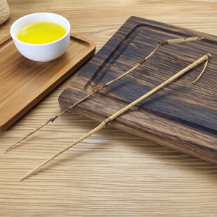 天然竹制茶匙手工老竹茶针茶拨两件套竹枝六君子茶扒茶锥茶道套件