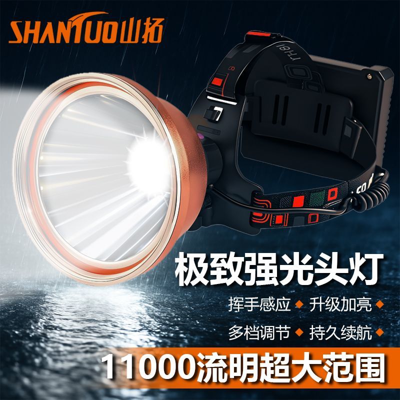官方正品超长续航头戴式强光头灯