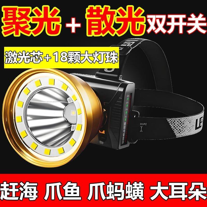 大泛光聚光散光一体两用强光头灯