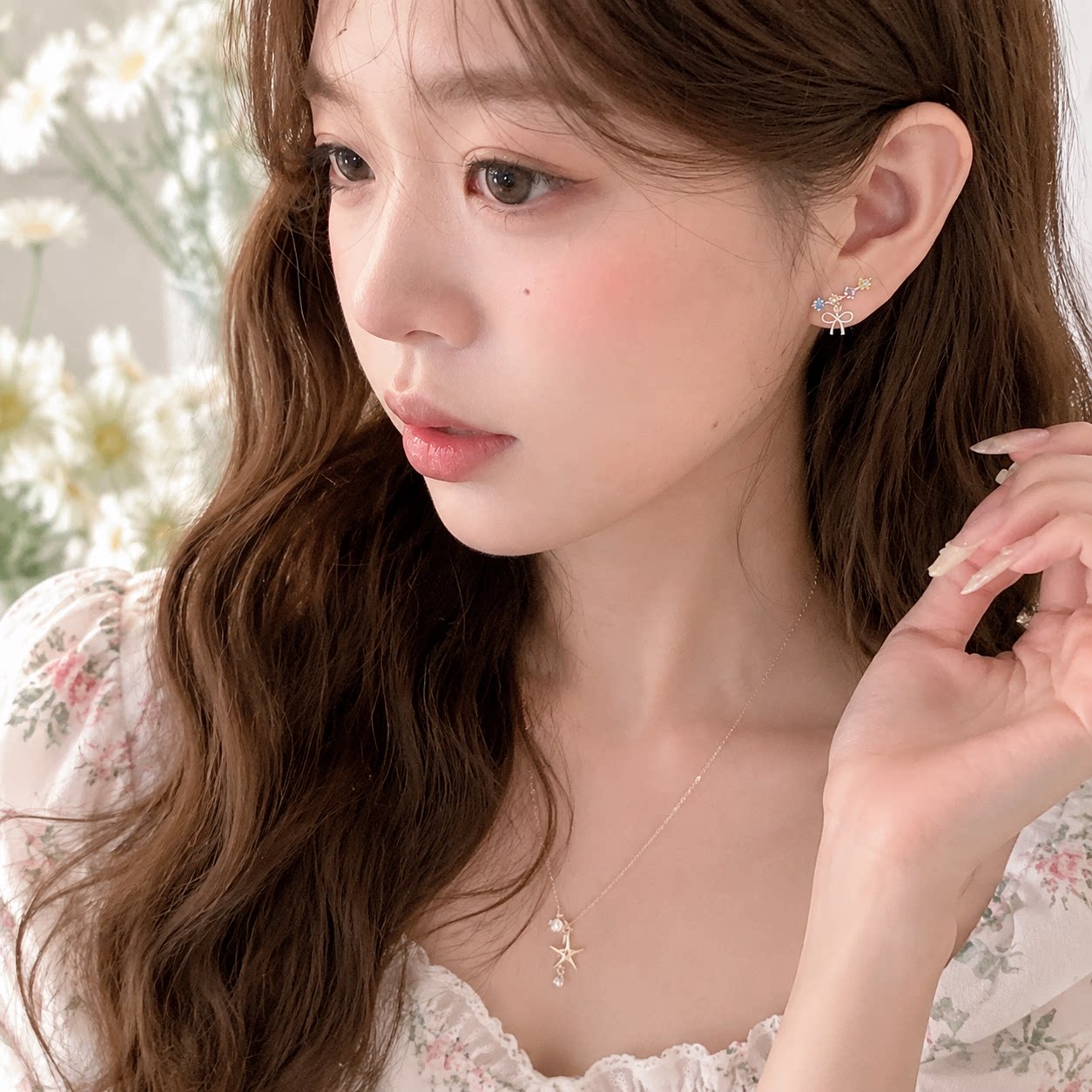 百搭彩色锆石蝴蝶结爆闪耳钉女