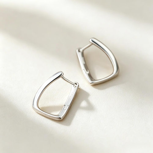 925银几何耳钉2026新款轻奢
