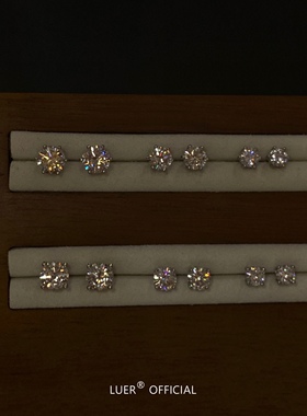 回馈!爆闪高碳钻!通体纯银轻奢气质单钻养耳耳钉赵露思同款百搭女