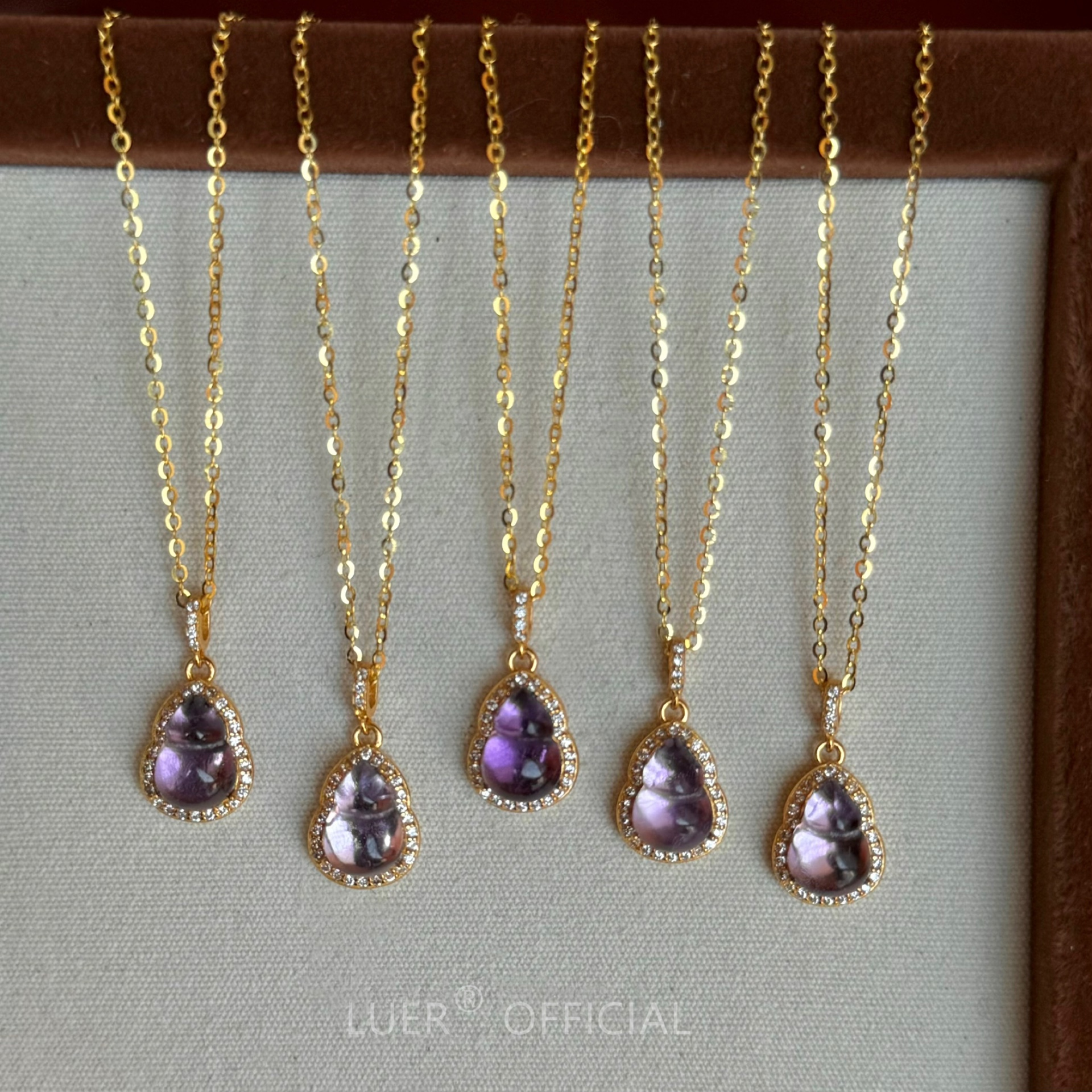 紫气东来!福禄小葫芦!贵气感!新中式天然紫水晶通体纯银轻奢项链