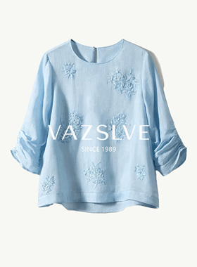 【VAZSLVE/全新奢品】捡漏Darastine戴拉斯汀蓝色衬衫35607