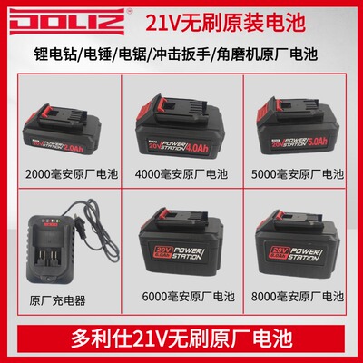 多利仕原装20V4.0/5.0/6.0/8.0ah电锤扳手锂电池充电器