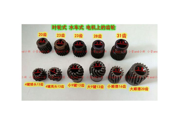 叶轮式水车式电机上的齿轮 20齿23齿28齿31齿大小顺德16齿20齿