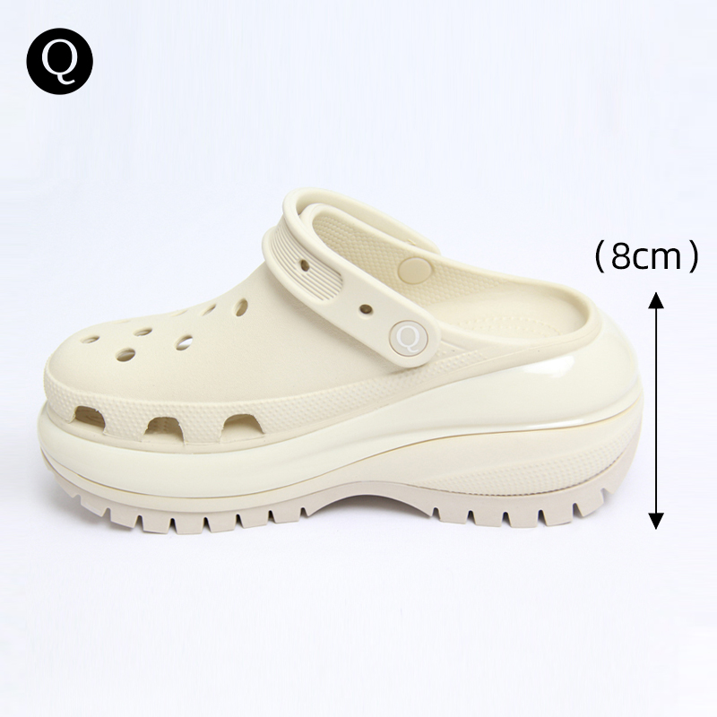 云朵泡芙洞洞鞋厚底包头鞋拖鞋