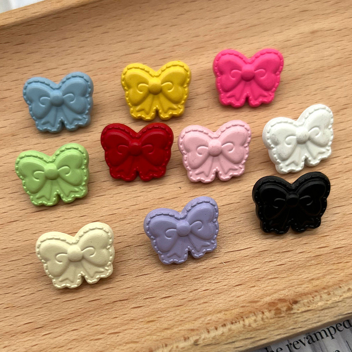 彩色高脚立体蝴蝶结纽扣儿童衬衫衬衣毛衣装饰扣卡通漂亮手工DIY