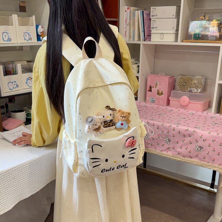 2026春季新款双肩背包拉链牛津纺糖果ins日系女初中生可爱大学生
