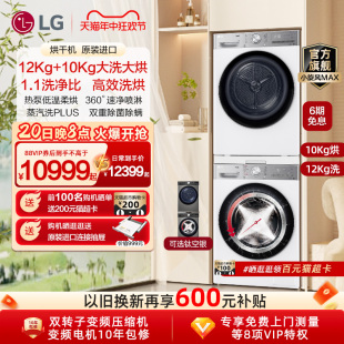 12Y4W LG洗烘套装 10进口变频洗衣机烘干机套装 小旋风MAX12 10V9A