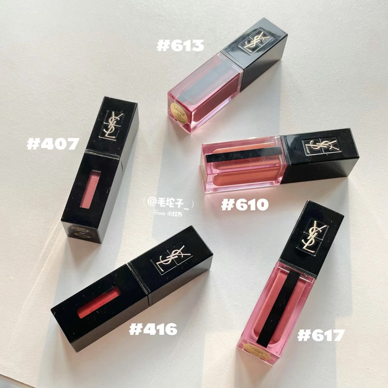 YSL/圣罗兰 口红唇膏黑管唇釉610 440 416 小黑条314冷茶