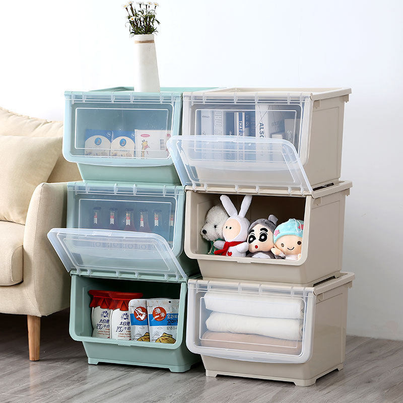 严选儿童玩具收纳箱前开式零食整理箱带轮滑翻盖衣服塑料收纳盒,收纳整理,收纳箱,淘宝优惠券,粉丝福利购,淘宝优惠卷