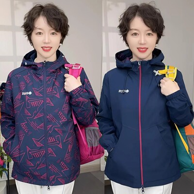 软壳衣双面穿薄款女春秋连帽外套