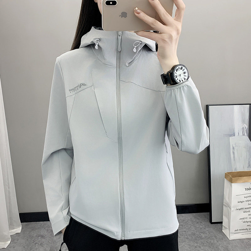豹迹防风衣透气女春季单层冲锋衣