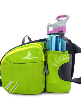 户外水壶腰包男女防水抗撕裂徒步登山运动健身腰包多功能小包红色