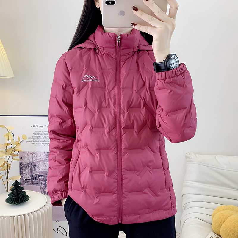 短款保暖轻薄男女可脱卸帽羽绒服