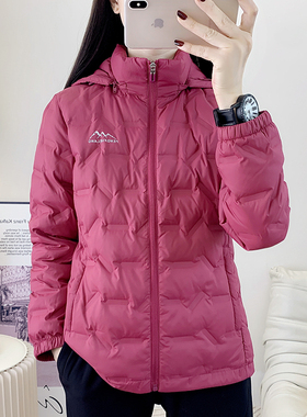 2025冬季新款轻薄羽绒服女士石墨烯保暖可脱卸帽短款外套户外内胆