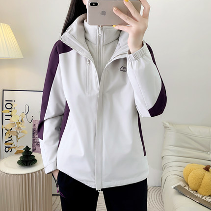 加绒内胆三合一冲锋衣男女可拆卸两件套户外防水防风保暖秋冬外套