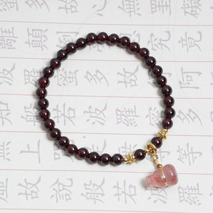 香积石榴石多福多子手链平安健康好孕安产多福佛珠手串寺