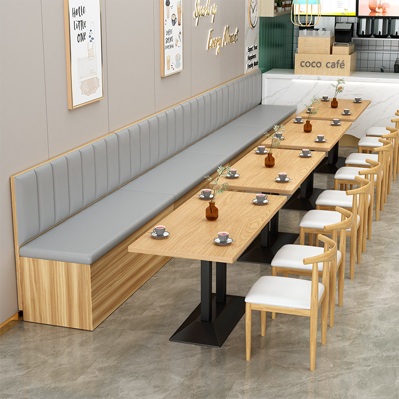 奶茶店靠墙定制卡座沙发