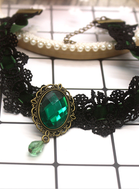 欧美风古典魔镜造型短款项链颈链