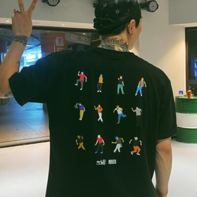 PURE短袖嘻哈青少年插画街舞原创