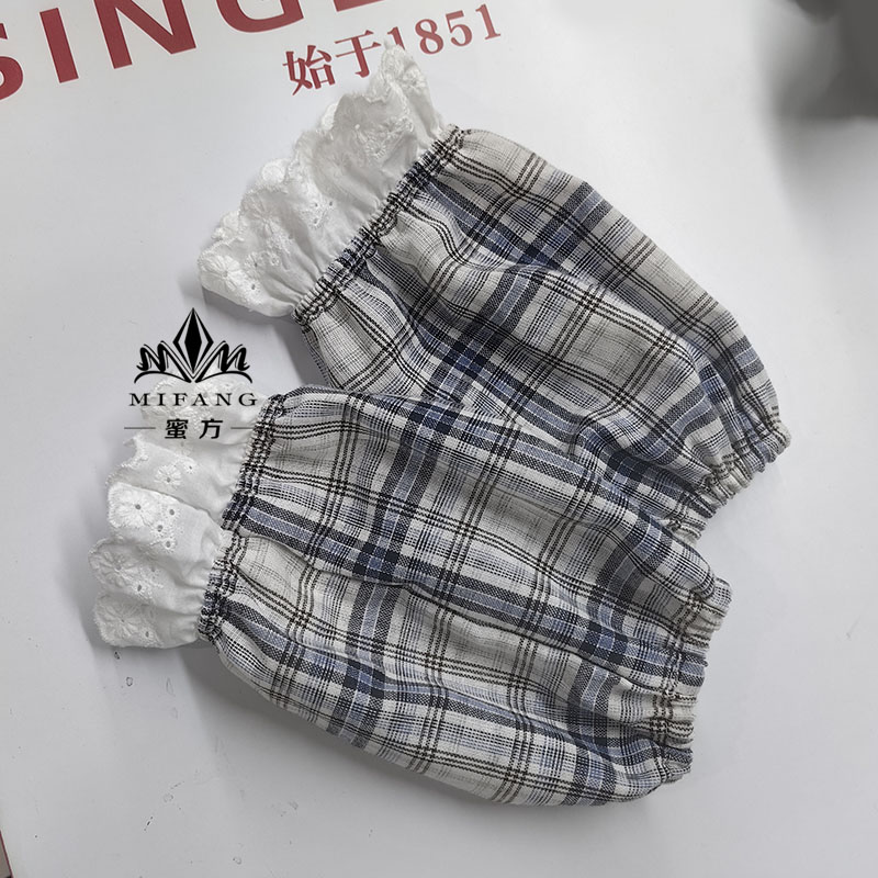 袖套刺绣花边羽绒服套袖短款防脏