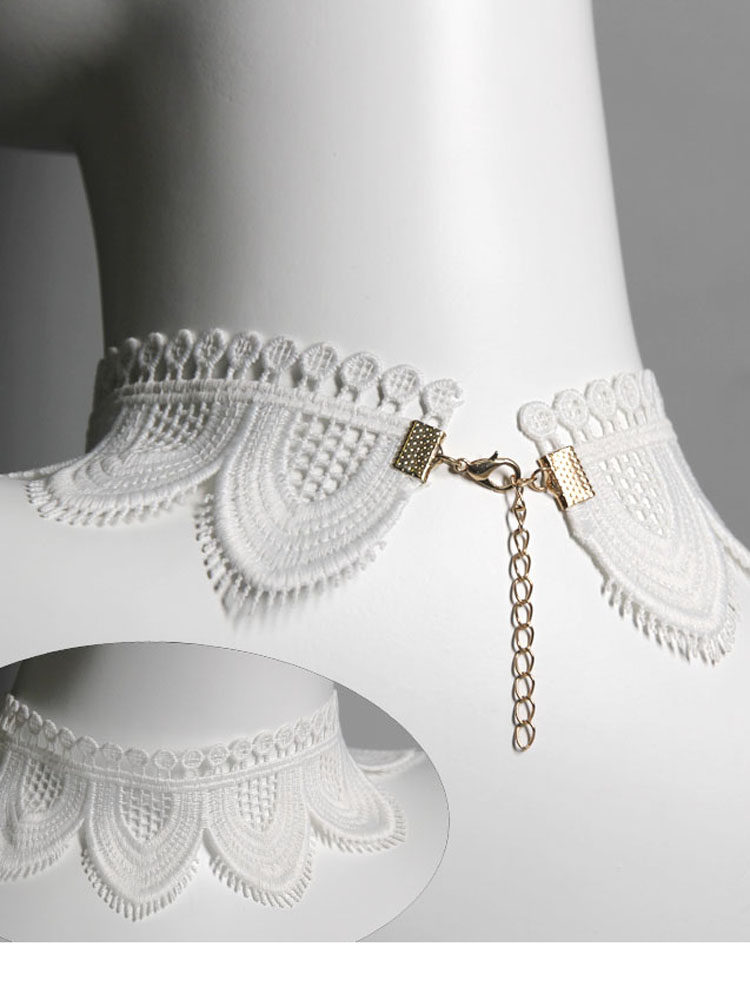 PEARL LOTUS LEAF NECKLACE WIDE VERSION TEMPERAMENT ALL-MATCH NECKLACE DECORATIVE LACE FALSE COLLAR KOREAN VERSION OF THE STAND COLLAR TO COVER THE NECK PATTERN