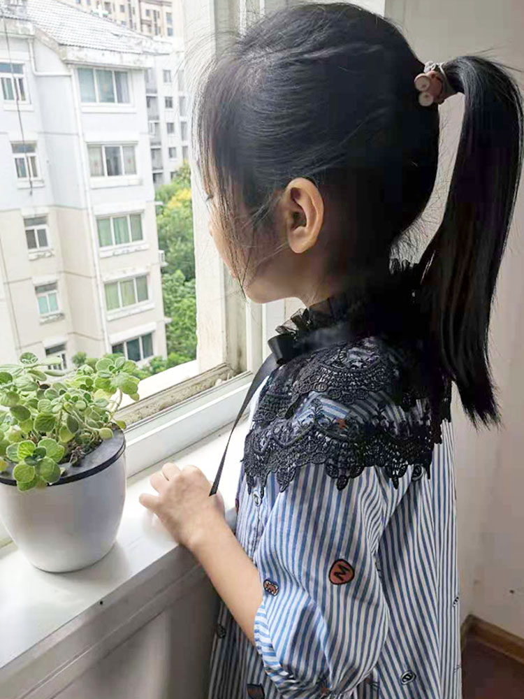 FALSE COLLAR PRE-FALL DOUBLE LACE TRIM THIN SHAWL NECK PROTECTOR RUFFLE SMALL STAND COLLAR VERSATILE SWEATER FOREIGN COLLAR