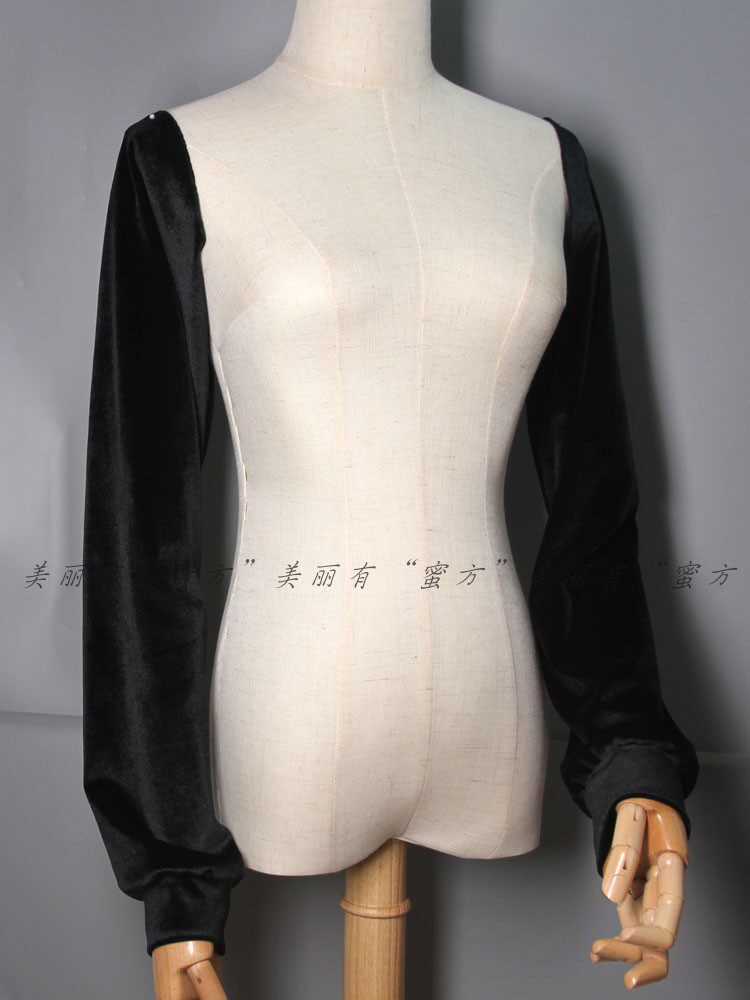 VELVET WHITE LONG SLEEVE AUTUMN WINTER WARM THICK TREND VERSATILE WOMENS BLACK SLEEVE SLEEVELESS FAKE SLEEVE CUSTOM DIY CUFFS