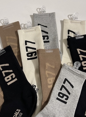 22ss春夏FOG第七季复线ESSENTIALS纯色数字袜棉质情侣中筒薄袜ins